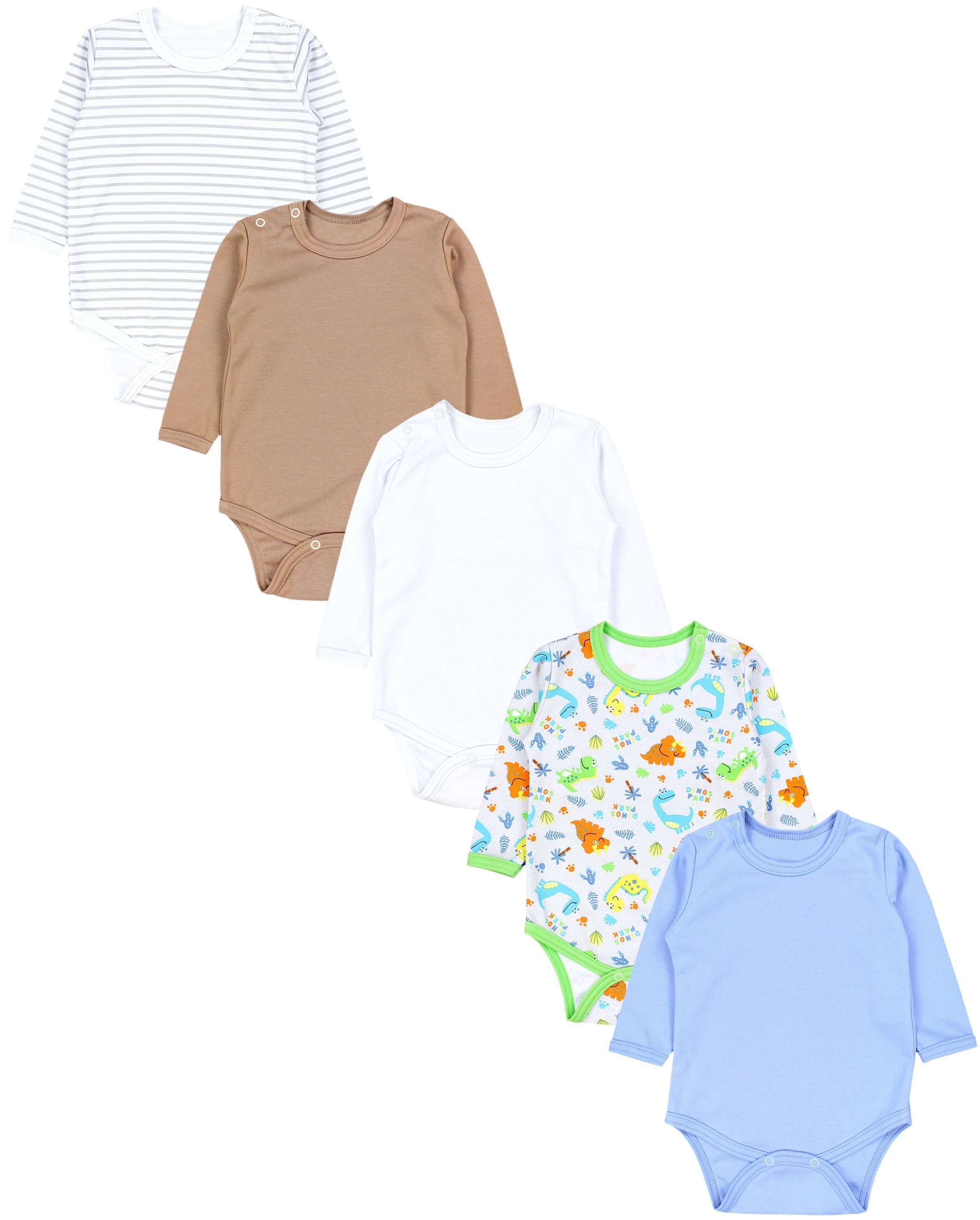 TupTam Langarmbody TupTam Jungen Baby Body Langarm Unifarben 5er Pack