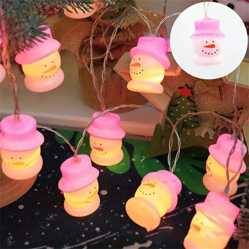 LED LED-Weihnachtsspaß Stripe TUABUR Schneemann Festlicher Lichterkette: Rosa