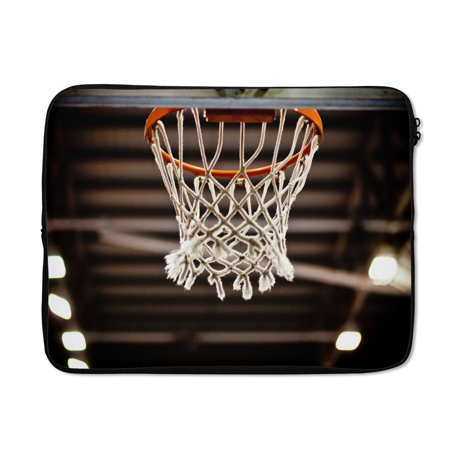 Laptop-Hülle Ein Basketballnetz aus einem Korb