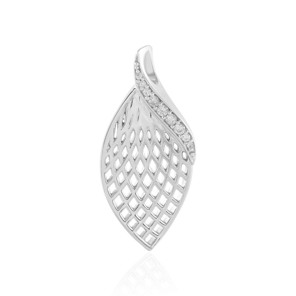 Cavill Kettenanhänger Cavill Silberanhänger Blatt mit Zirkon, 925 Sterlingsilber, 0,28 ct (1-tlg)