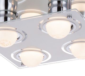 etc-shop LED Deckenleuchte, Leuchtmittel inklusive, Warmweiß, LED Design Decken Strahler Wohn Ess Zimmer Beleuchtung Glas