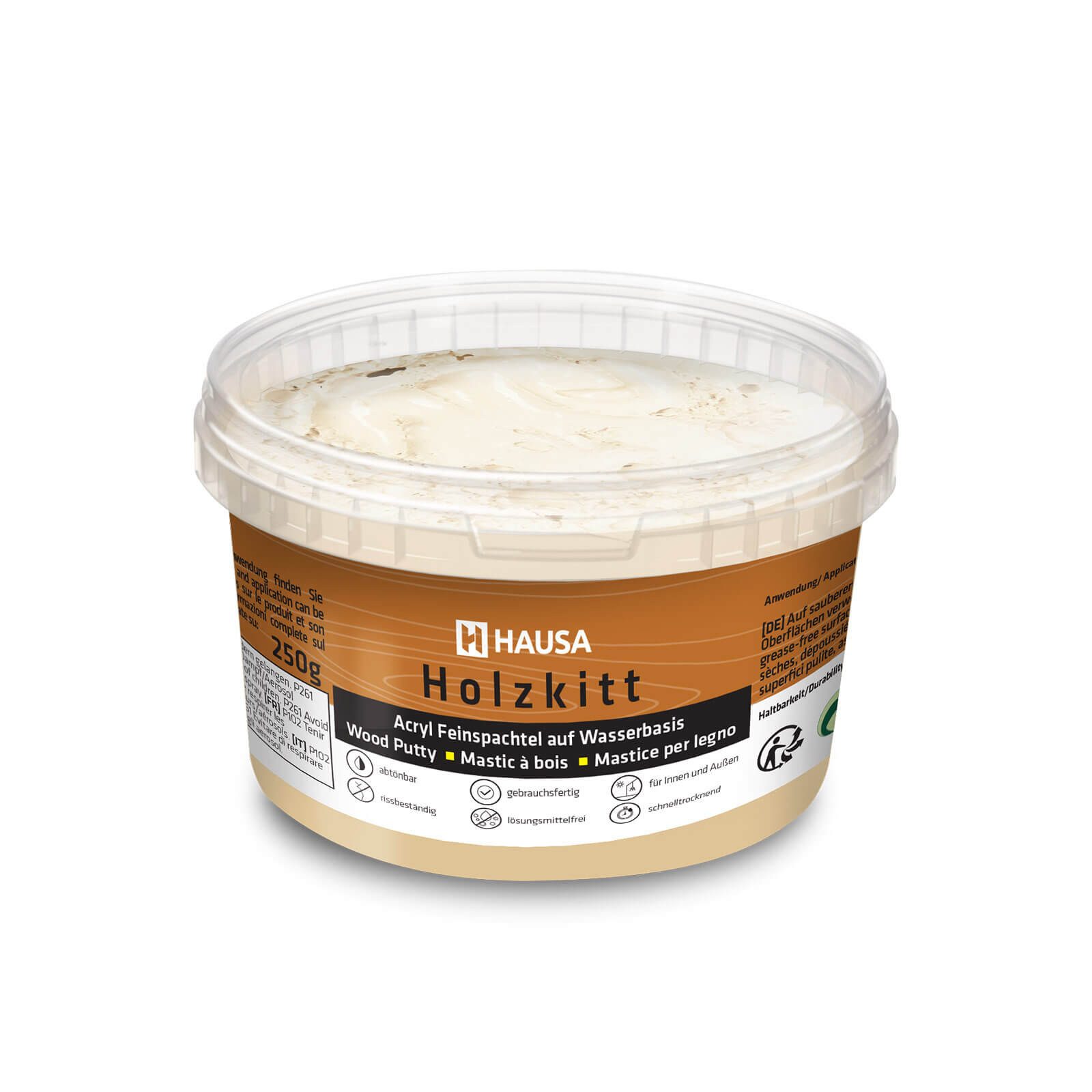 Hausa Holz-Reparaturset Holzkitt, 250g gebrauchsfertig ausgezeichnete Füllkraft rissbeständig, 1-St., Gramm Birke Holzspachtelmasse Kitt für Holz, Holzspachtel/Füllmasse zum Reparieren
