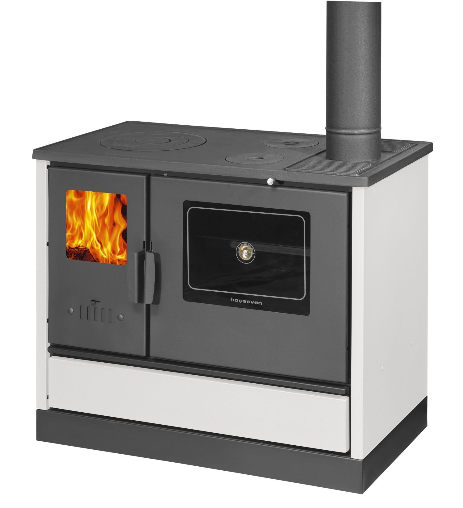 moeby24 Kaminofen Küchenofen Holzherd Kaminofen Herd Gusseisen 7,9KW BimSchV2 EEK A+, 7 kW, Küchenofen, (1-tlg), Backen / Kochen möglich