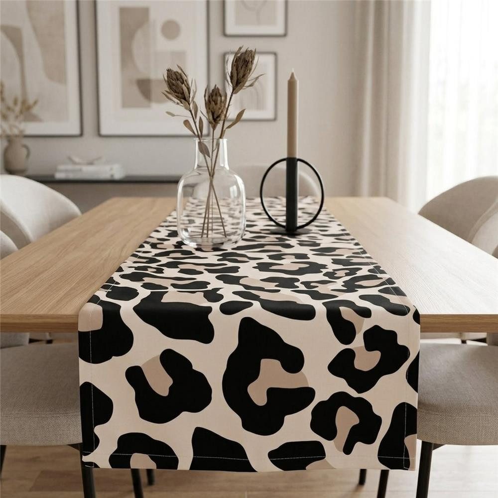 BOLTZE Tischläufer Leony Leopard Print 140x40 cm