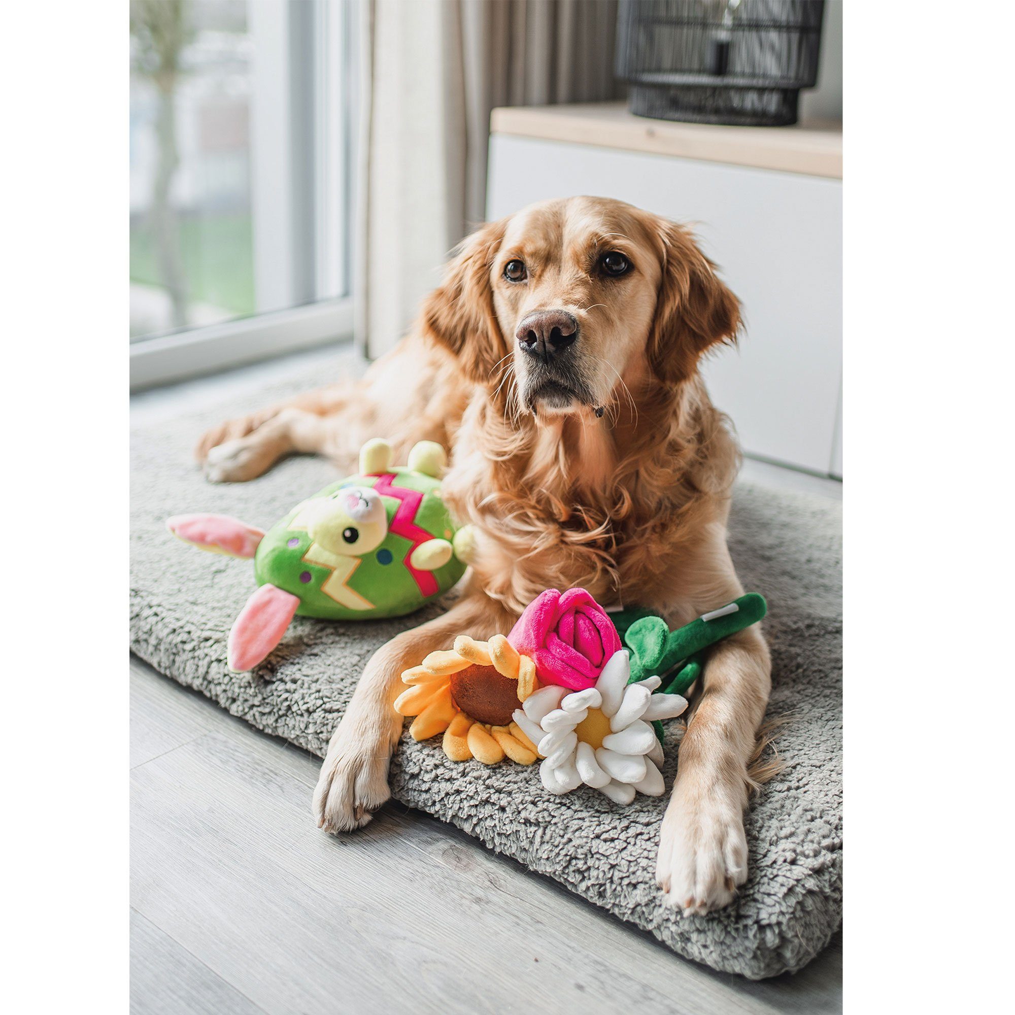 Karlie Tierkuscheltier Kaninchen-Ei - Hundespielzeug, Plüsch, (1-tlg) flauschig weich ohne Quietscher