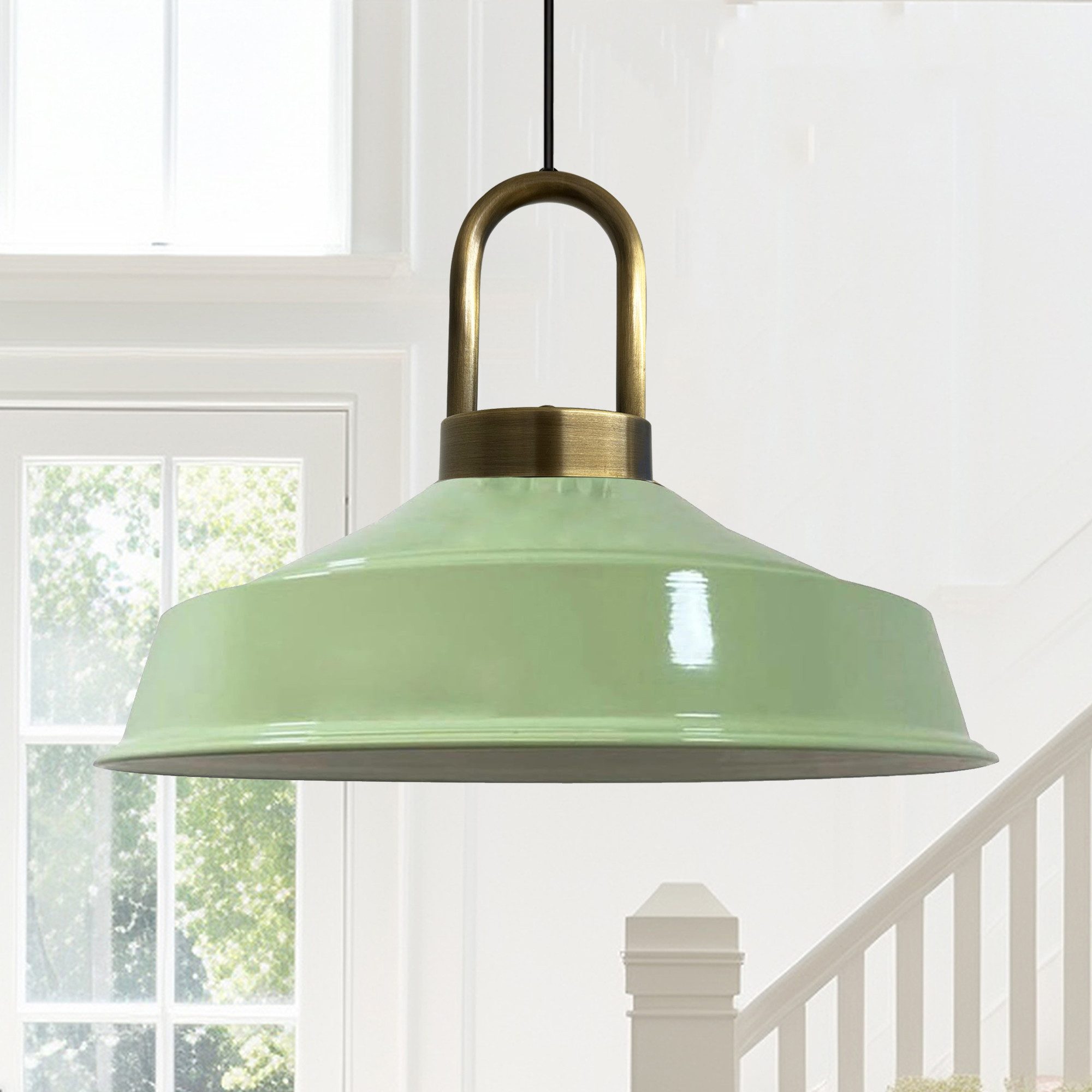 Bamyum Pendelleuchte Pendelleuchte Asletl-Lock Hängelampe aus Metall Ø40 cm Lampe, ohne Leuchtmittel, E27, Dimmbar, Einstellbare Kabellänge