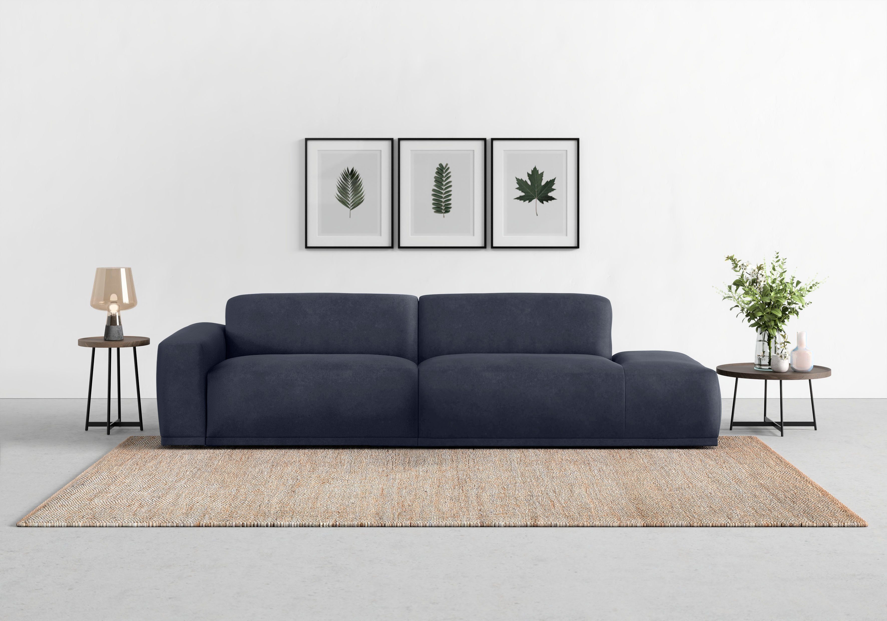 TRENDMANUFAKTUR Big-Sofa Braga, mit hochwertigem Kaltschaum, Megasofa, in Cord erhältlich, modernes Big-Sofa, Couch mit hohem Sitzkomfort, 277/72/107 cm (B/H/T)