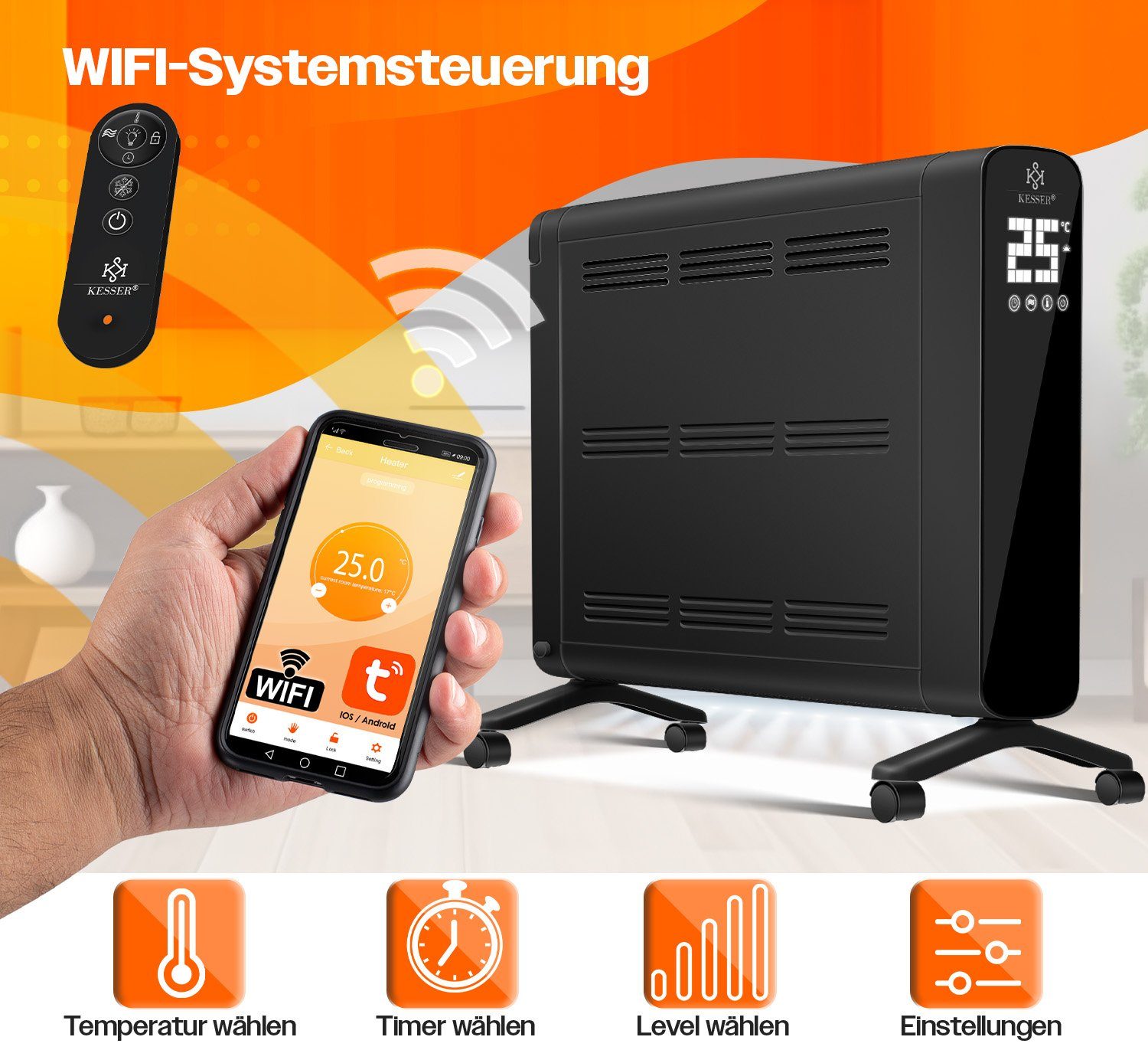 KESSER Konvektor, Premium 1200W ECO 2400W günstig online kaufen
