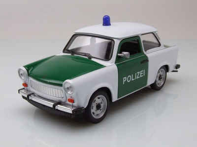 Welly Modellauto Trabant 601 Trabbi Polizei grün weiß Modellauto 1:24 Welly, Maßstab 1:24