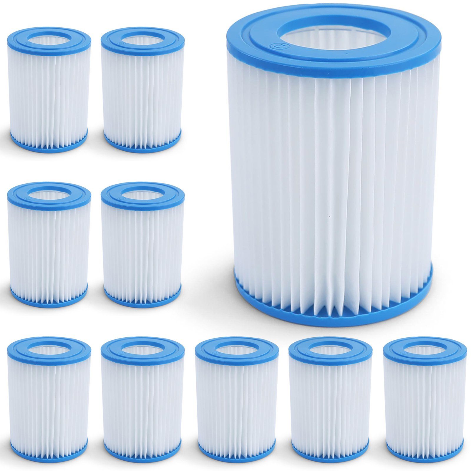 Pool-Filterkartusche 10x Filterkartusche Ersatzfilter Filterpatrone 13cm für Bestway Intex