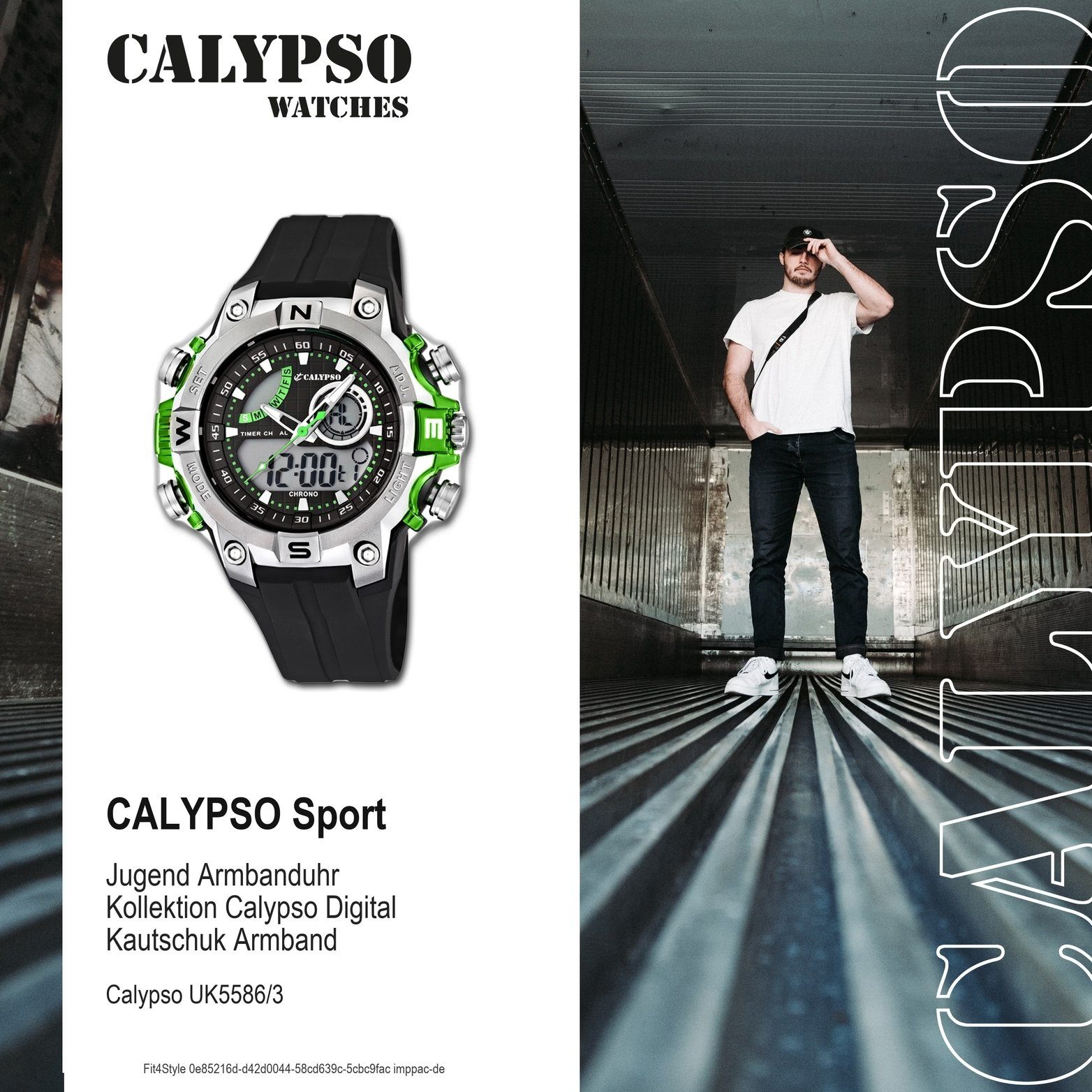 Kinder Kinderuhren CALYPSO WATCHES Quarzuhr D2UK5586/3 Calypso Kunststoff Jugend Uhr K5586/3, Jugenduhr mit Kautschukarmband, ru