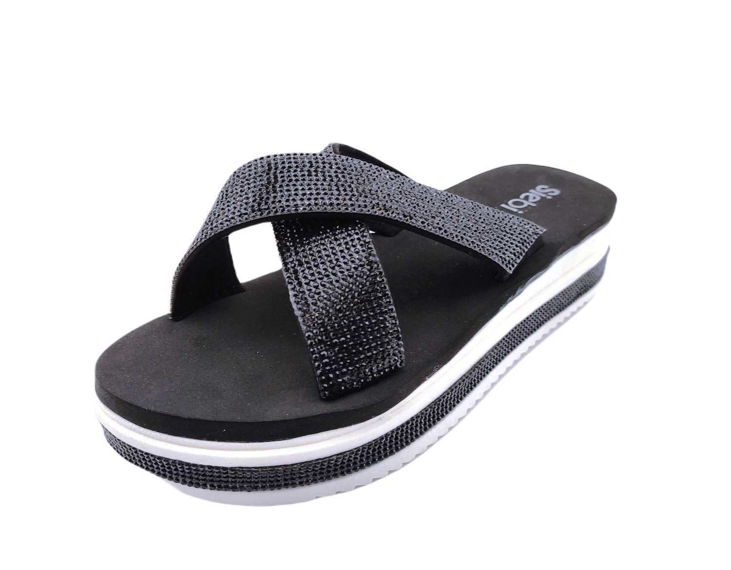 Siebi's Nizza Modische Strandschuhe Badeschuhe Pantoletten mit Plateau Badeschuh