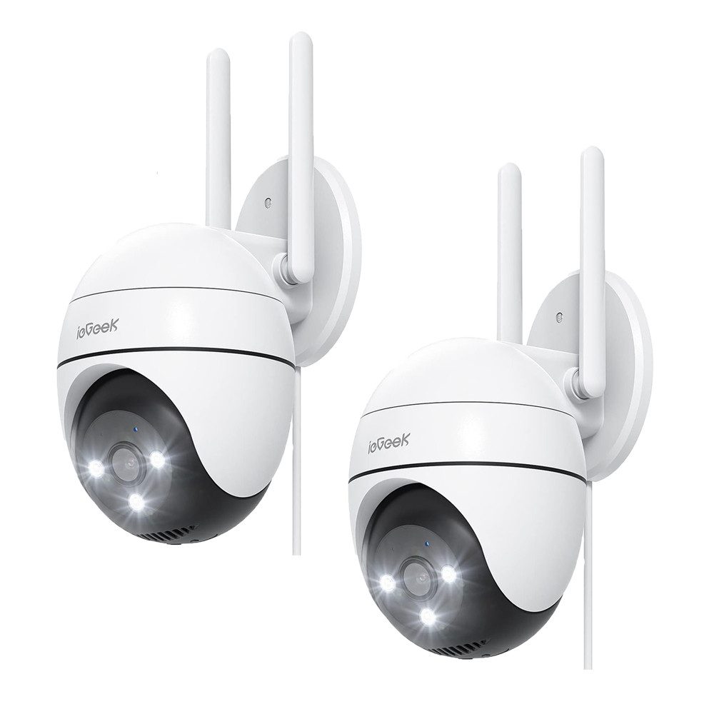 Überwachungskamera 2 stk 5MP Überwachungskamera Aussen 2,4/5GHz WLAN Kamera 355°/120° PTZ