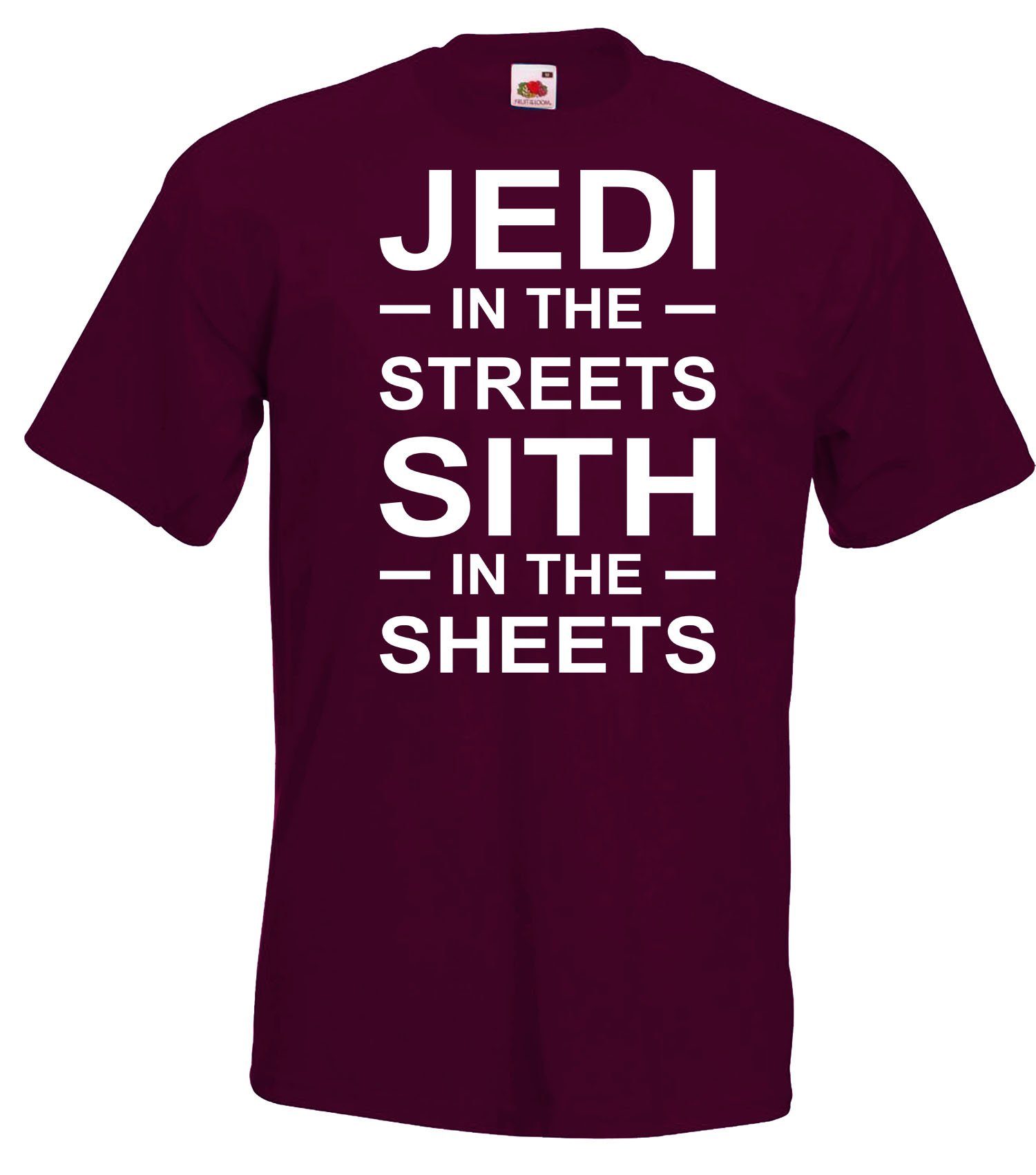 Youth Designz T-Shirt Jedi in the Streets Herren Shirt mit trendigem Serien Frontprint Burgund