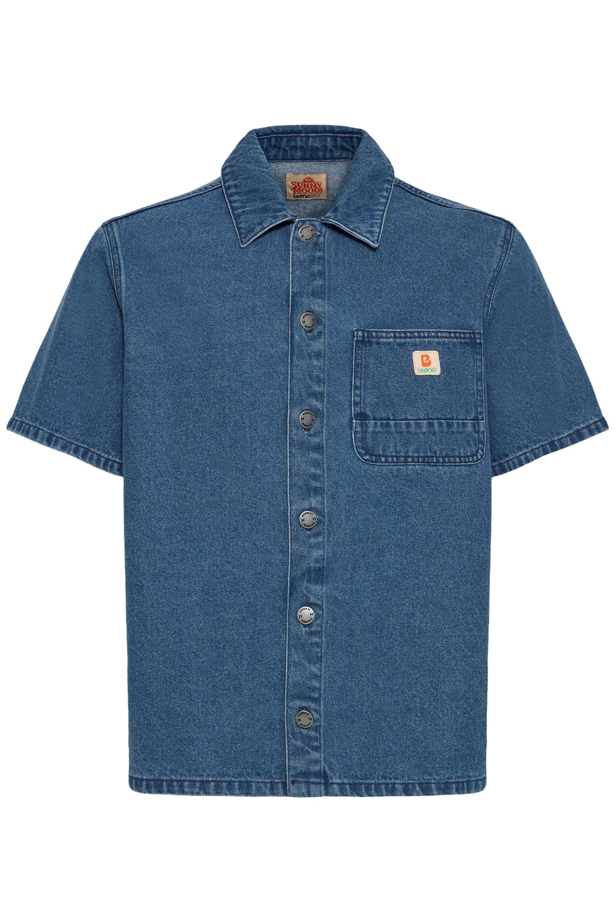Blend Jeanshemd BHIgs Overshirt Workwear Lässiges Overshirt/Hemd mit Brusttasche