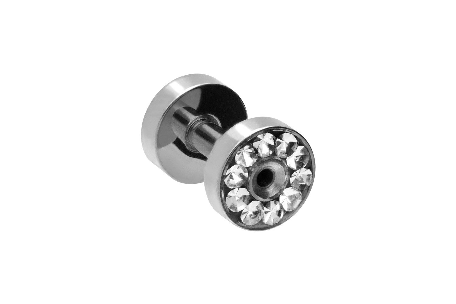 PIERCINGLINE Plug Chirurgenstahl Tunnel KRISTALLRAND EPOXY (Tunnels, 1-tlg)