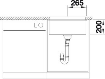 Blanco Granitspüle ETAGON 500-U, rechteckig, aus SILGRANIT®, mit 2 Etagon-Schienen