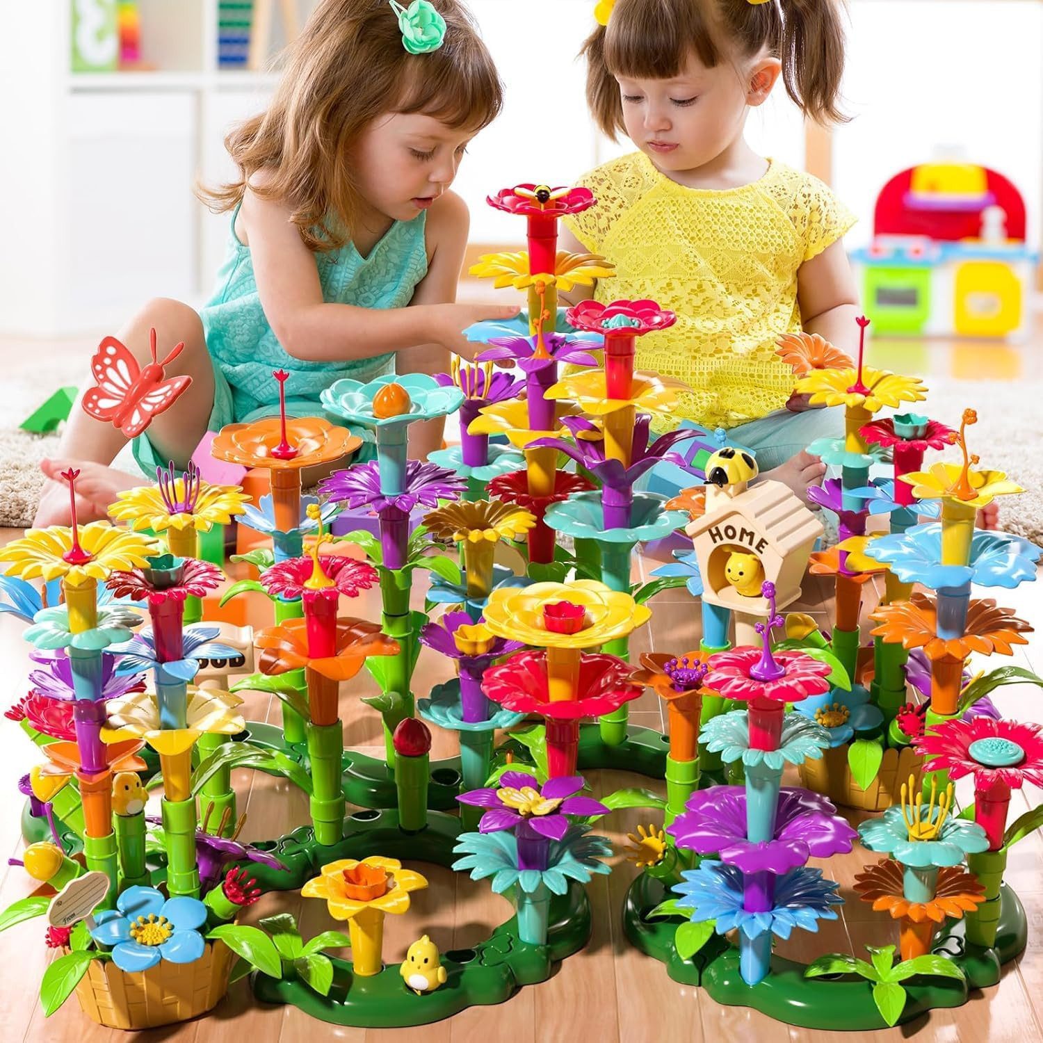 Luckice Spielzeug-Gartenset Blumen Garten Spielzeug spielbausteine stapeln günstig online kaufen