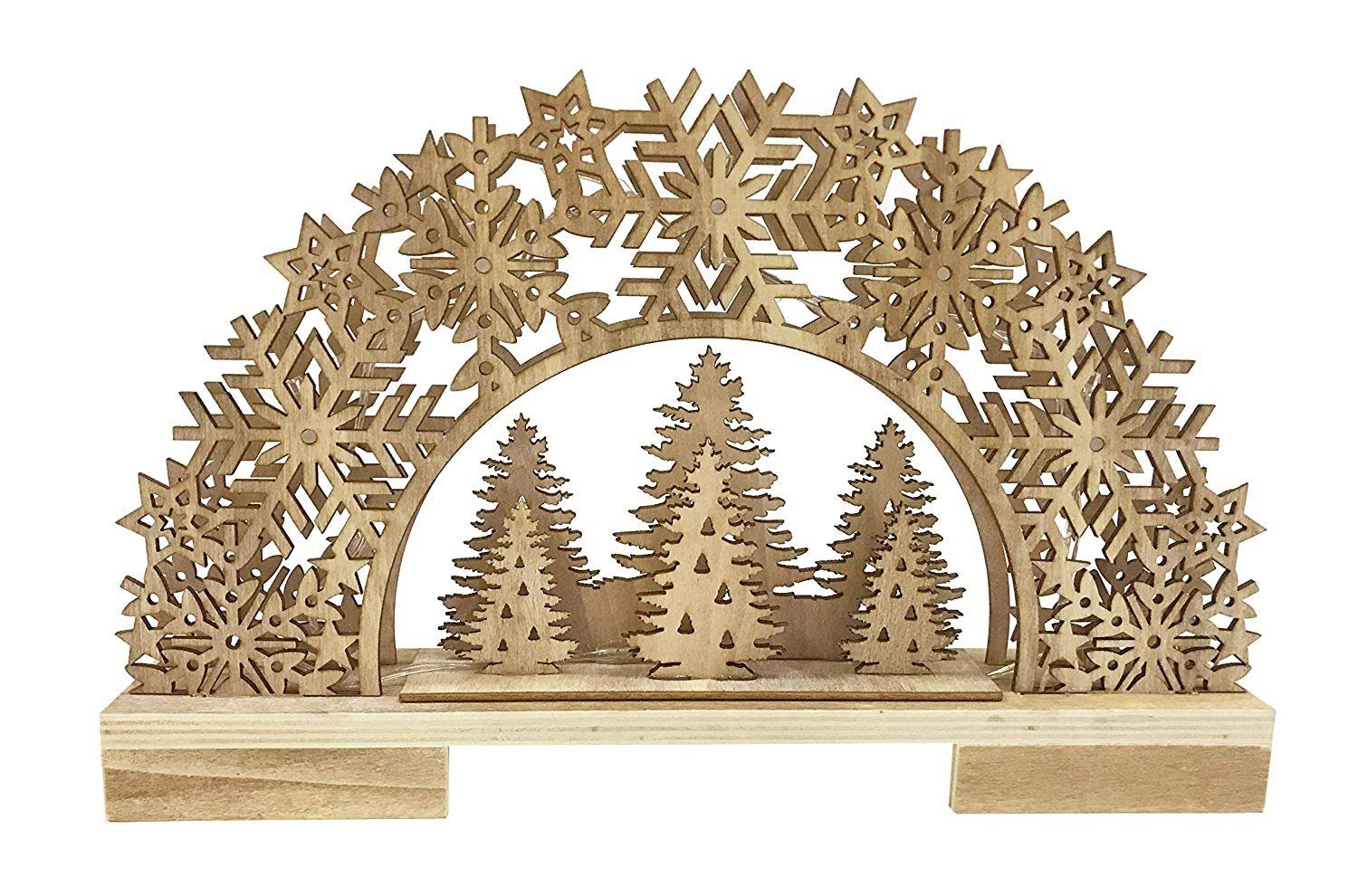 BONETTI LED Schwibbogen Holz Lichterbogen "Tannenbäumchen" mit Beleuchtung, günstig online kaufen