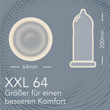 Fair Squared Kondome FAIR SQUARED XXL Kondome 64 mm – Vegane Kondome aus fair gehandeltem Naturkautschuk – Kondom gefühlsecht hauchzart