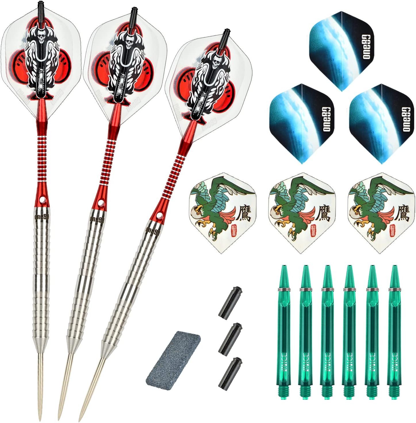 one80 Dartpfeil One80 Tungsten Profi Dartpfeile Set mit Metallspitze