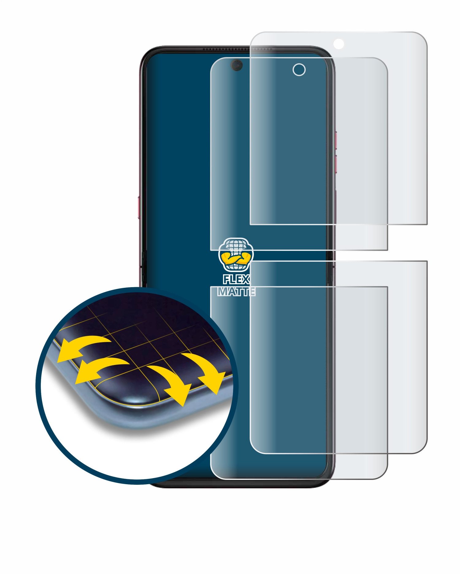 BROTECT Displayschutzfolie Fullscreen Schutzfolie für Motorola Razr 60 Ultra, 2 Stück, Displayschutz Folie Fullcover Matt Entspiegelungsfolie