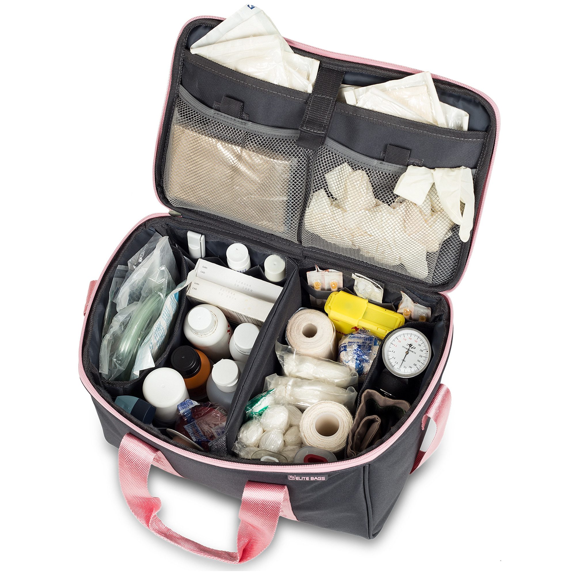 Elite Bags Arzttasche Elite Bags MULTI Multifunktionstasche Grau/Rosa 34 x 21 x 20 cm