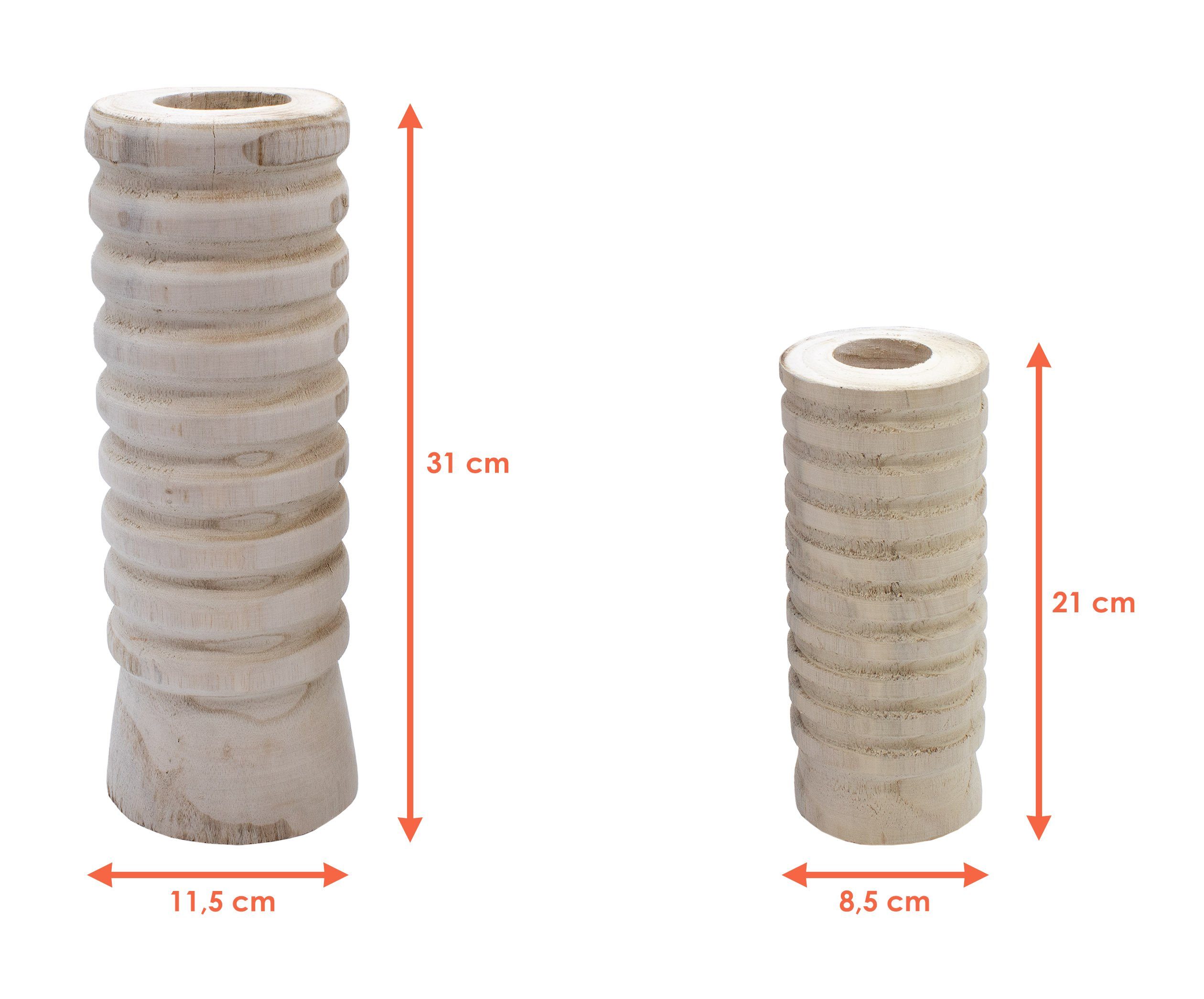Spetebo Dekovase Holz Blumenvase 2er Set günstig online kaufen