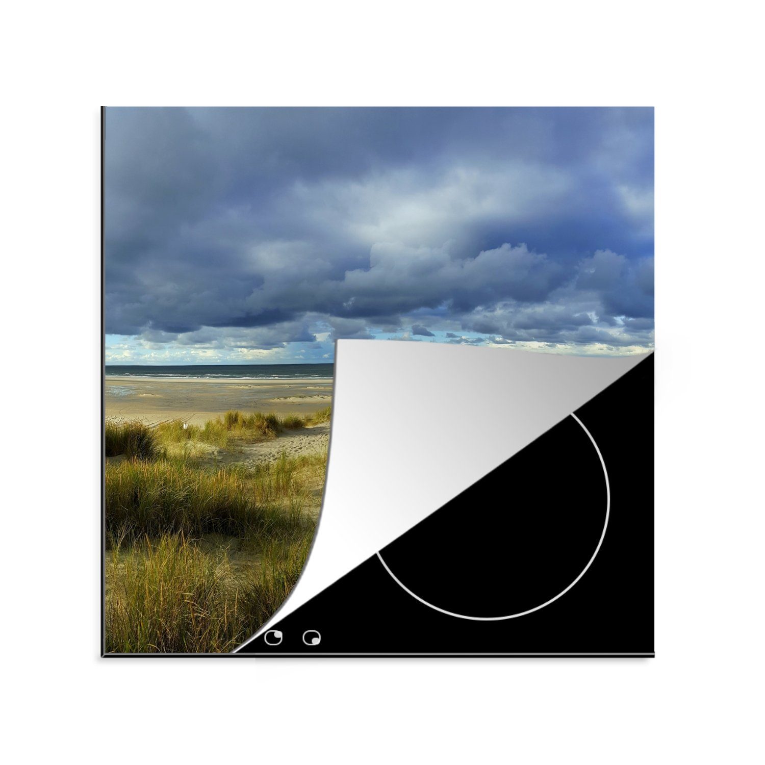 MuchoWow Herdblende-/Abdeckplatte Nordsee - Vlieland - Dünen, Vinyl, (1 tlg), 78x78 cm, Ceranfeldabdeckung, Arbeitsplatte für küche
