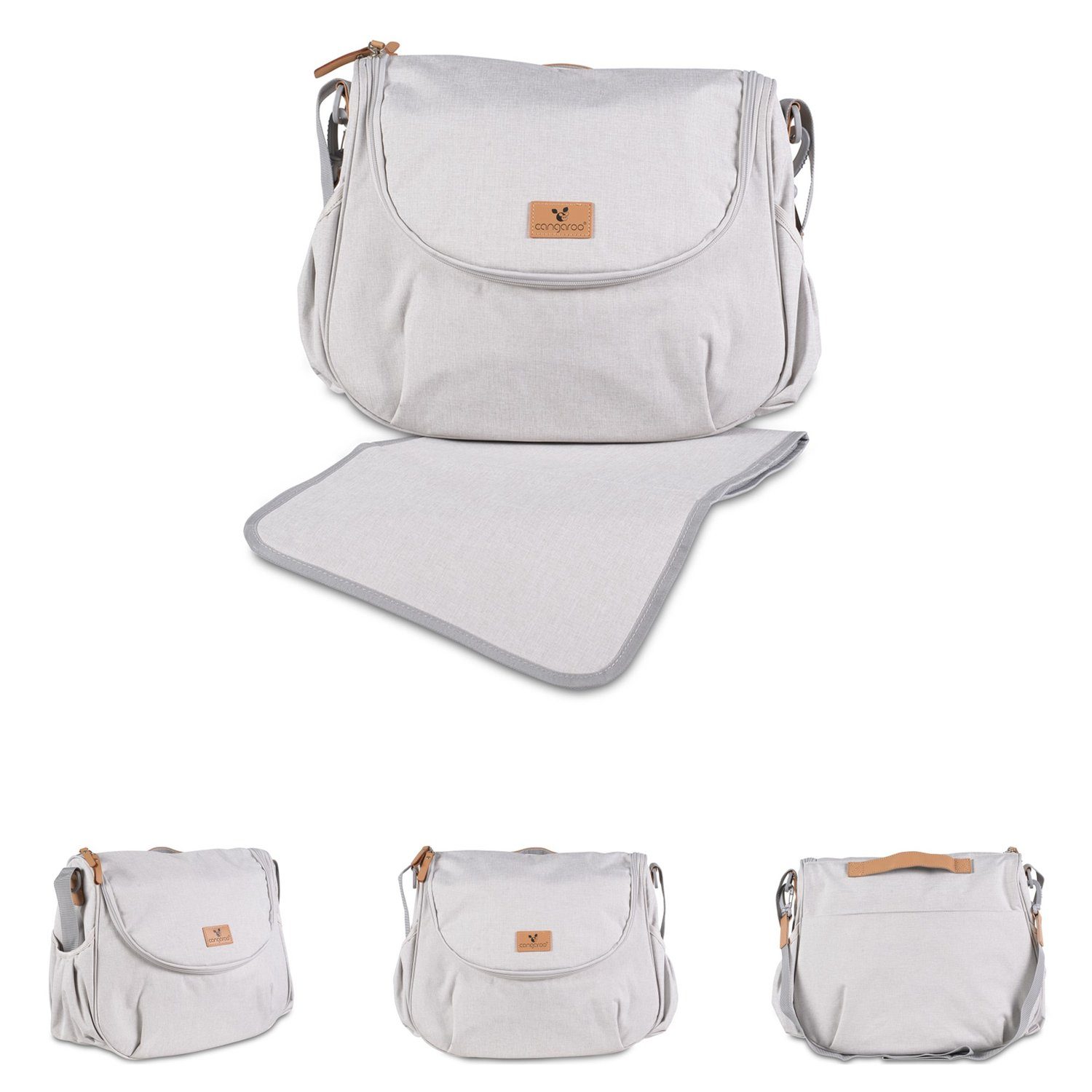 Cangaroo Wickeltasche Wickeltasche Naomi Tragegriff (1-tlg), verstellbarer Gurt, Reißverschluss beige