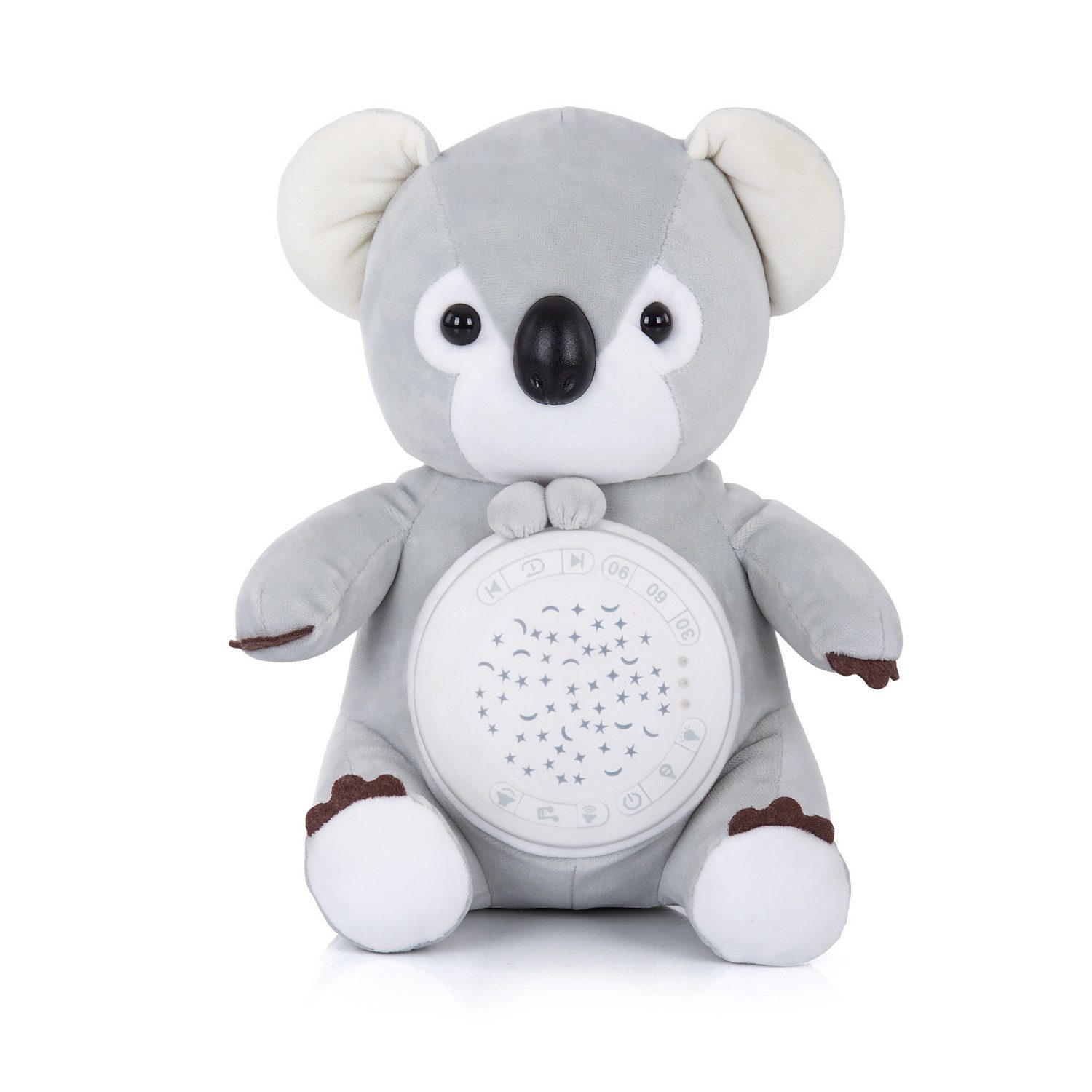 Chipolino Spielzeug-Musikinstrument Musik Plüschtier Koala, 12 verschiedene Melodien, Projektor, Timer