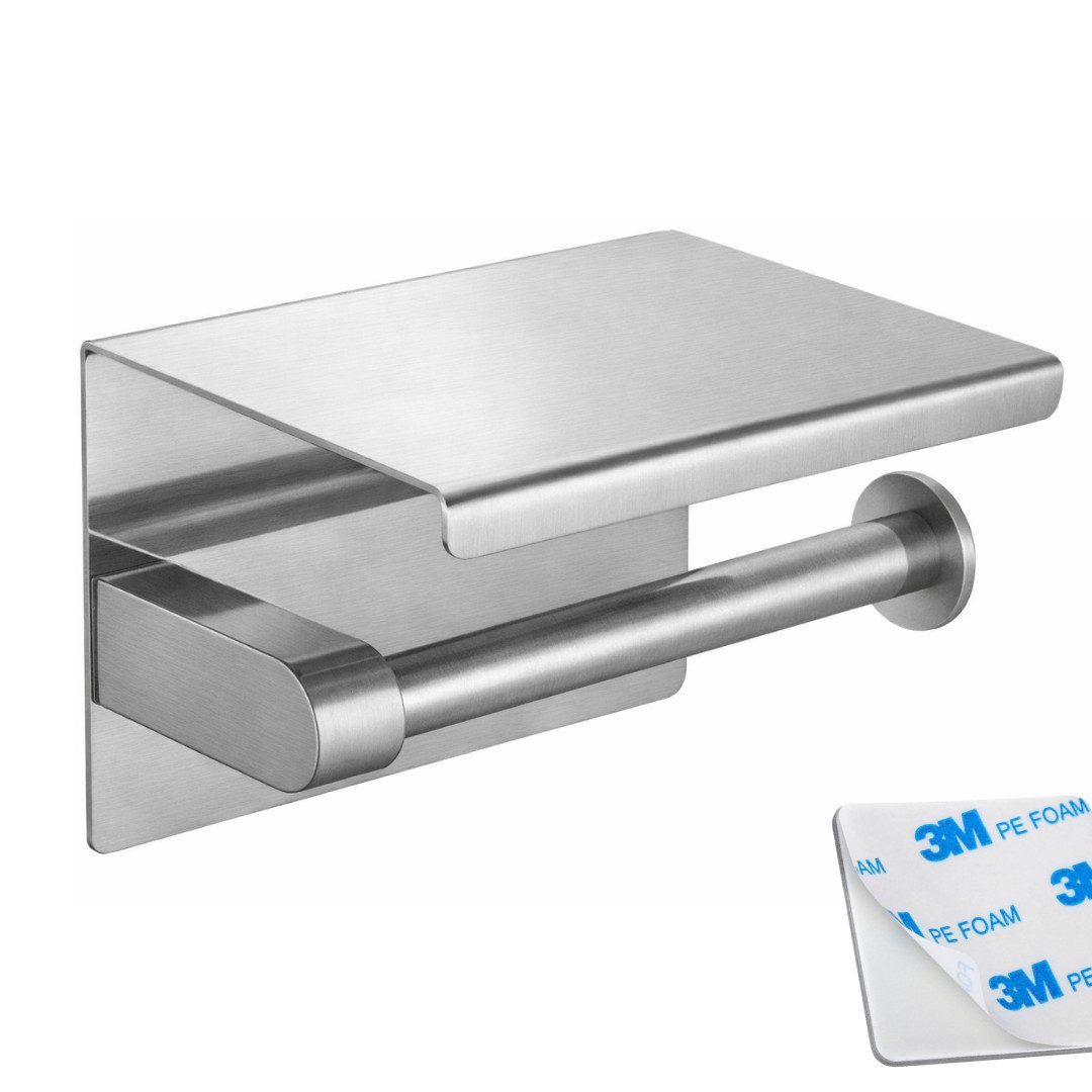 LIVINA HOME Toilettenpapierhalter Klopapierhalter Selbstklebend, WC Rollenhalter ohne Bohren Edelstahl, WC Halter Rollenhalter Papierhalter Klorollenhalter