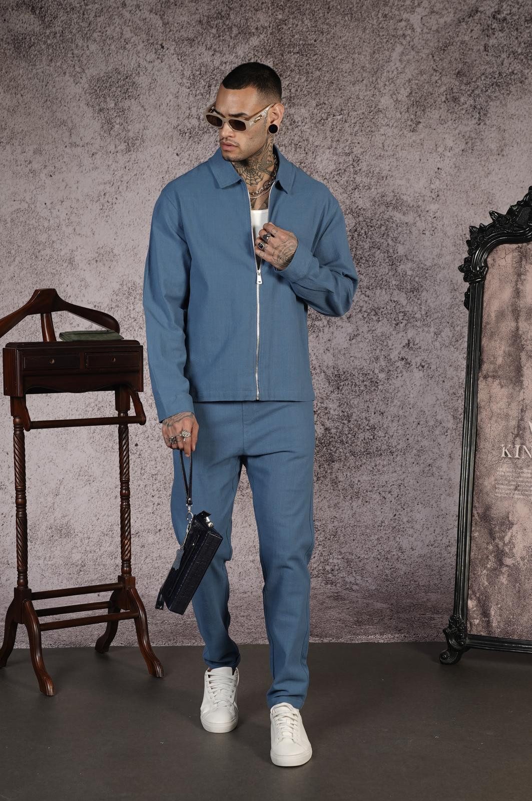 Denim Distriqt Anzug Sportlicher feiner Sommer günstig online kaufen