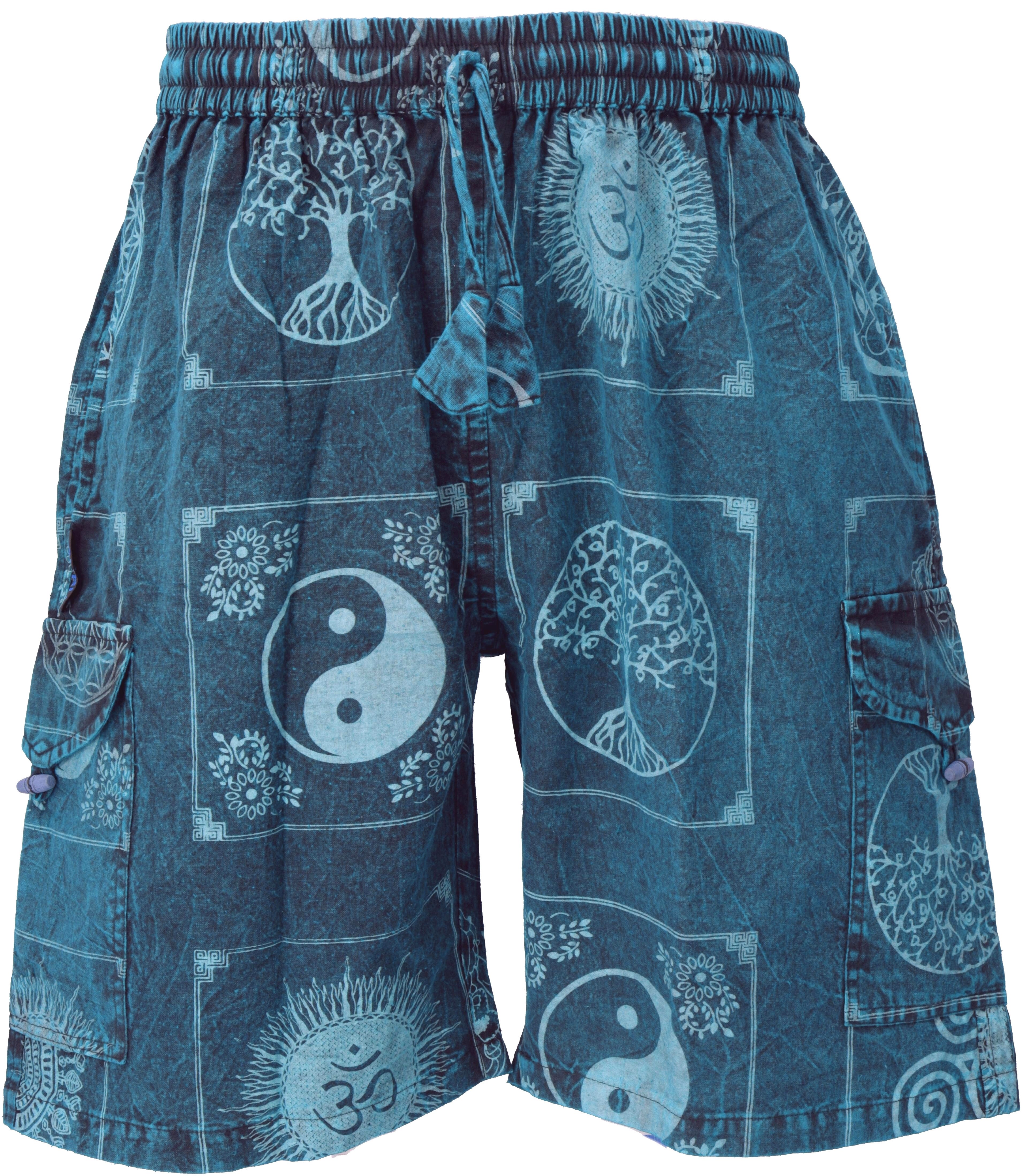 Guru-Shop Relaxhose Ethno Yogashorts, stonewash Shorts günstig online kaufen