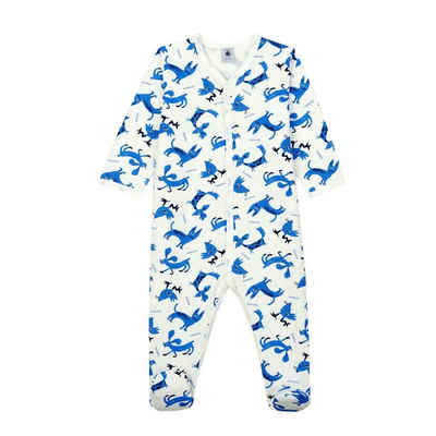 Petit Bateau Strampler Petit Bateau Baby Strampler weiß mit Tier Print in Größen 3-18 Monate