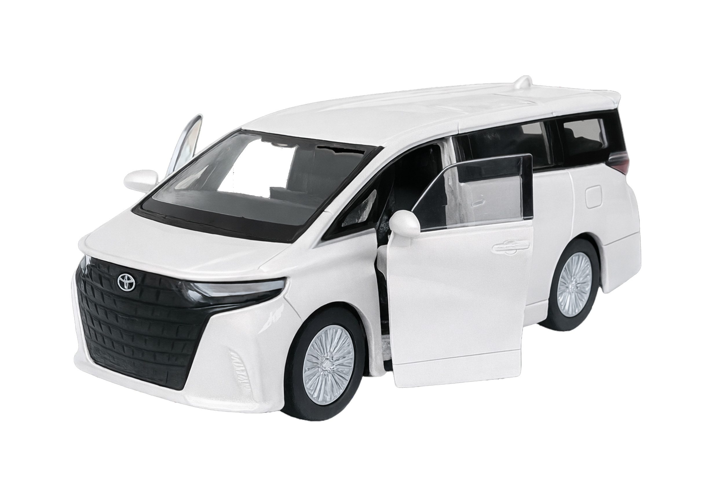 Welly Modellauto Toyota Alphard 2024 Modellauto aus Metall Rückzug 29 (Weiss-Metallic), Modell Auto Spielzeugauto Spielzeug Kinder Geschenk