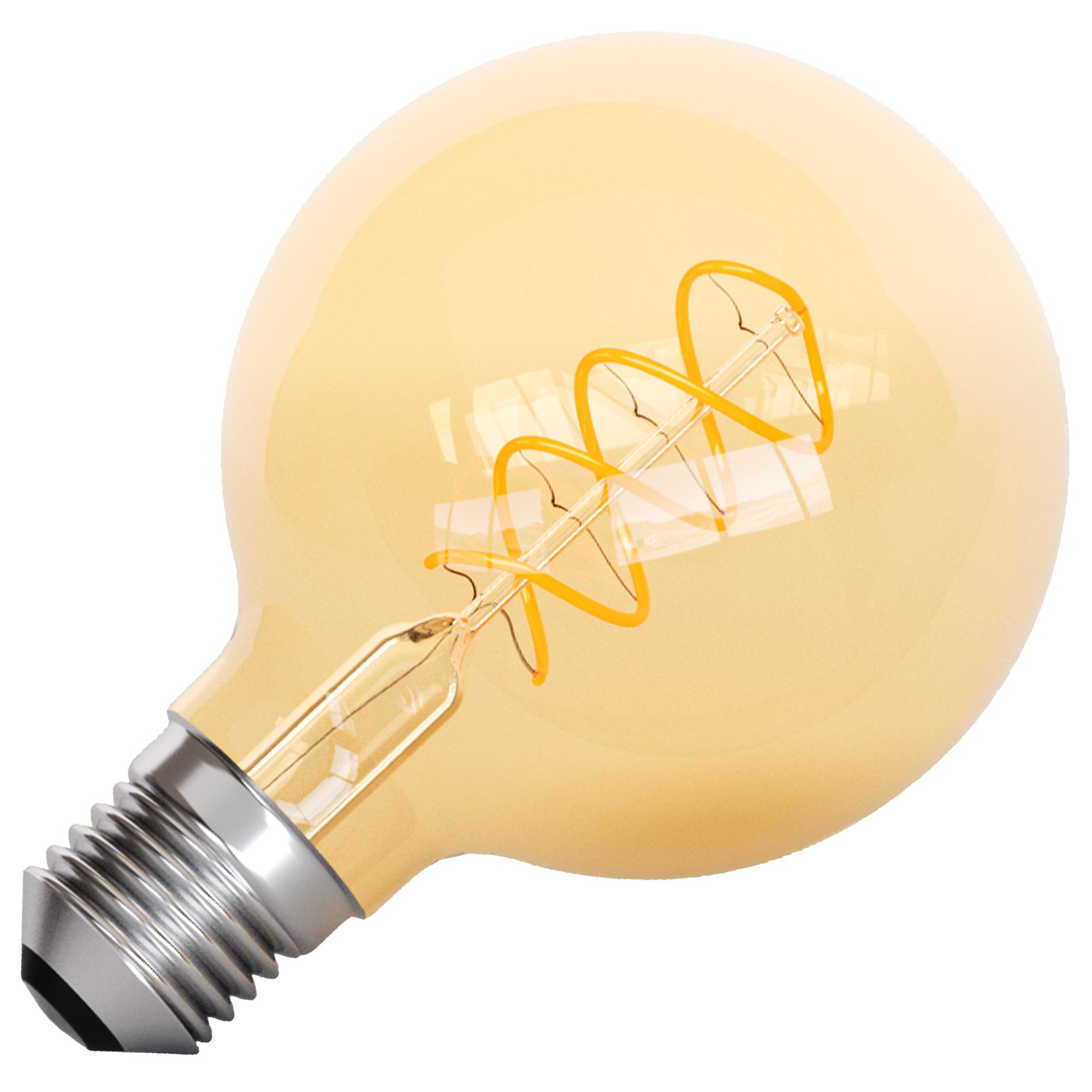 linovum LED-Leuchtmittel E27 Globe G80 LED Filament Vintage Leuchtmittel 3,5W in Amber Optik, E27, Warmweiß