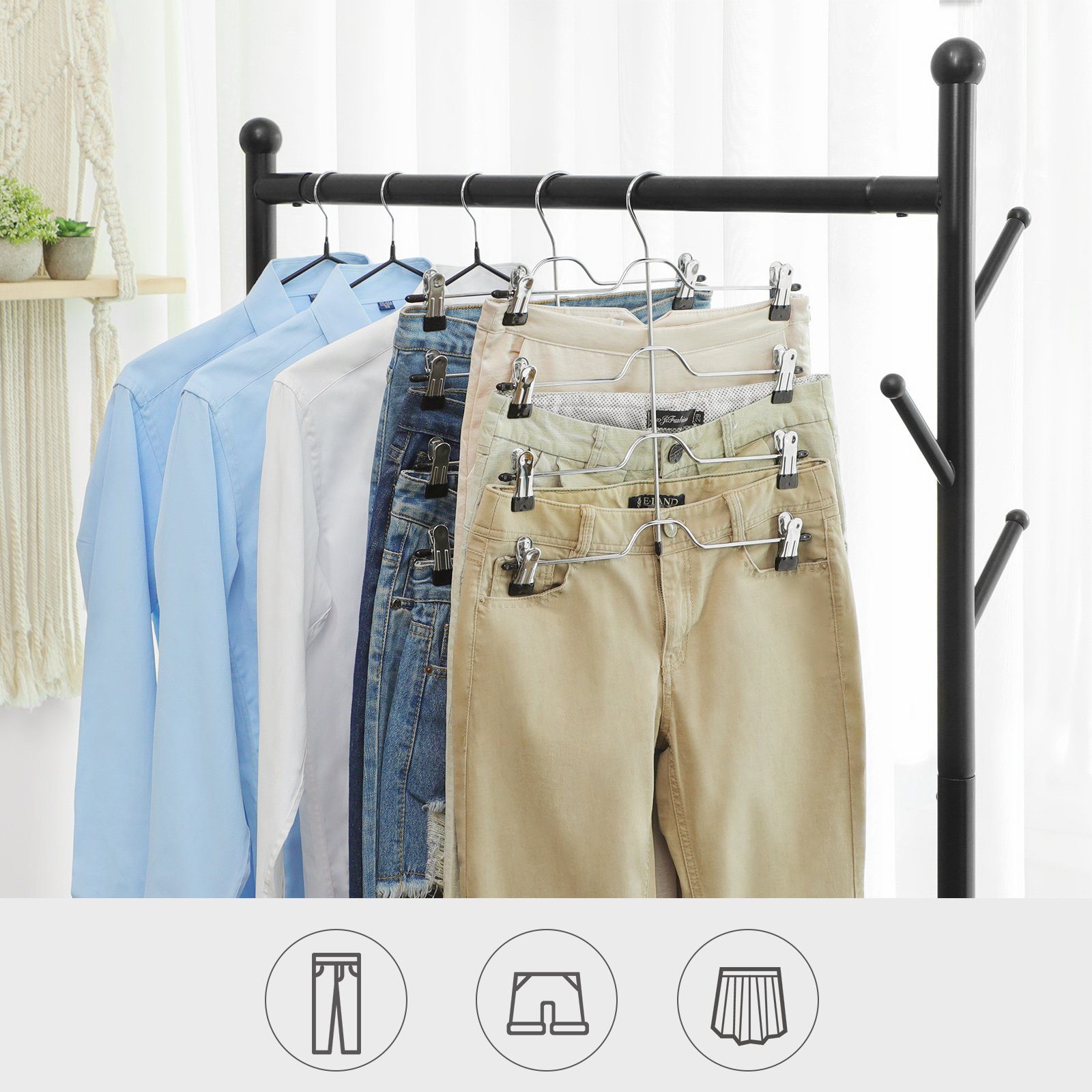 SONGMICS Kleiderbügel CRI042BK, (3-tlg), Hosenbügel platzsparend, günstig online kaufen