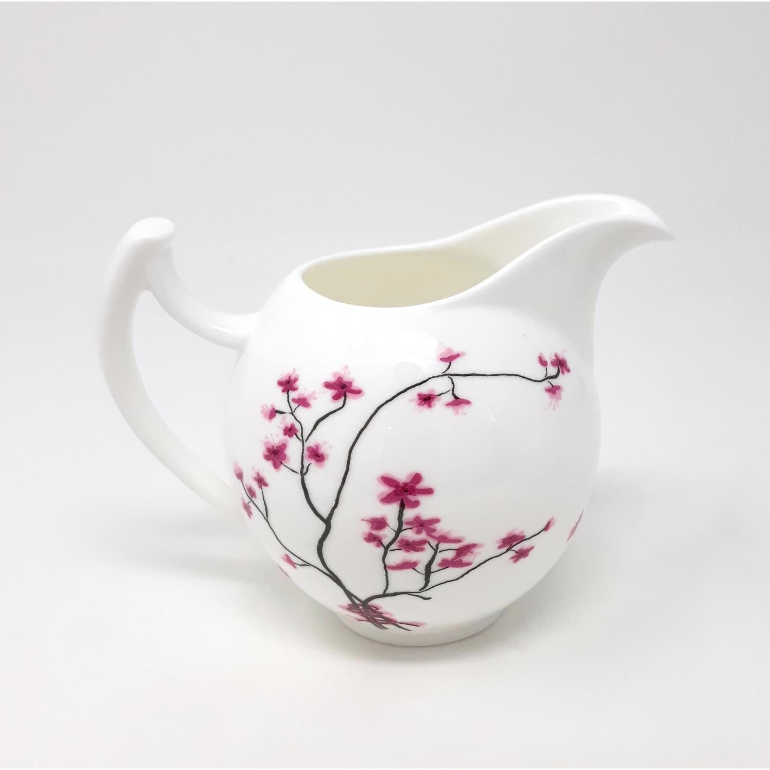 TeaLogic Zuckerdose Cherry Blossom, Porzellan, Spülmaschinengeeignet, Weiß, Kirschblüten, H: cm
