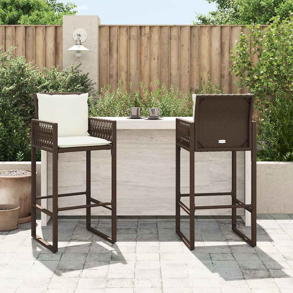 vidaXL Gartenstuhl Garten-Barhocker mit Kissen 2 günstig online kaufen