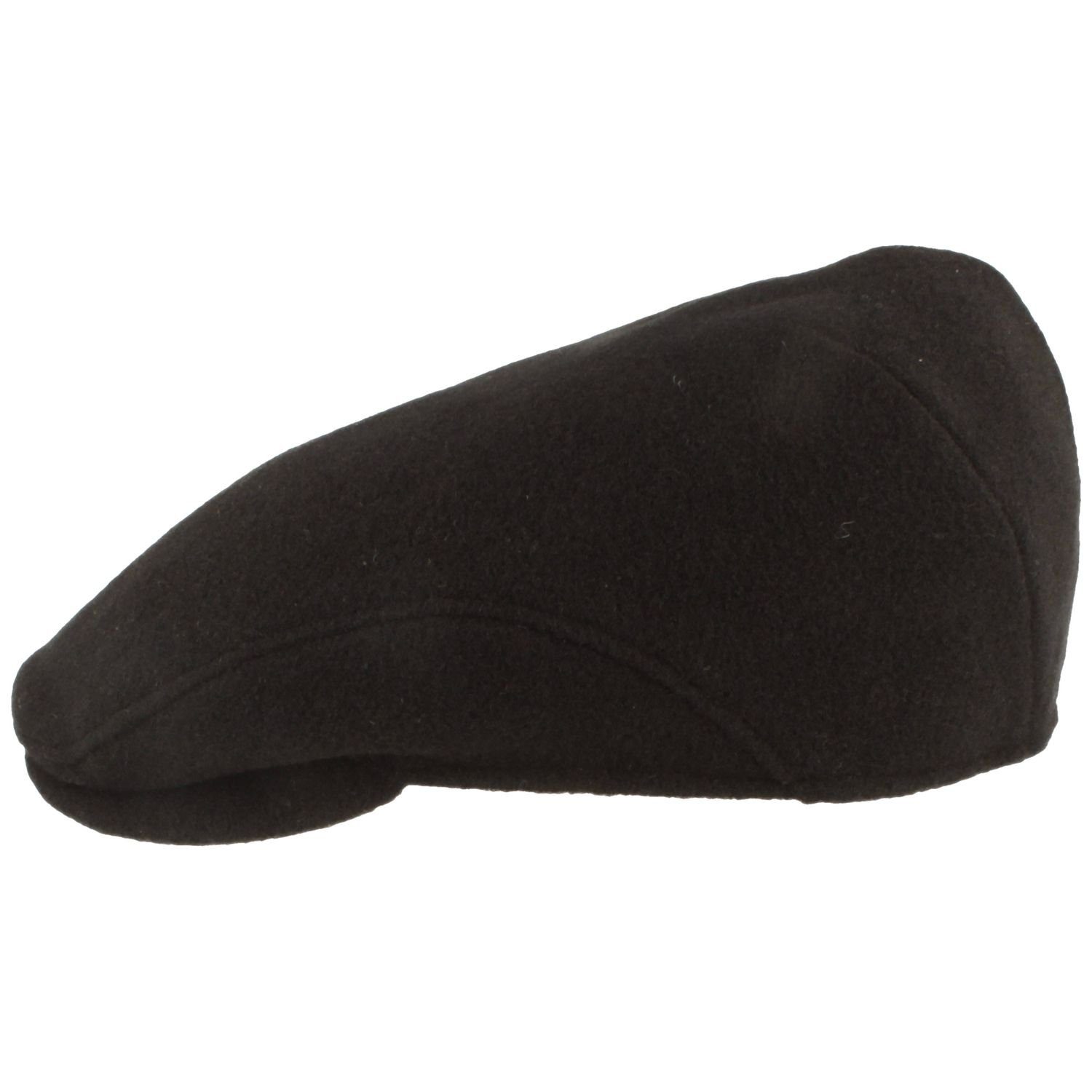 134 Ohrenklappen Breiter schwarz Schlichte Flatcap mit warm Schiebermütze