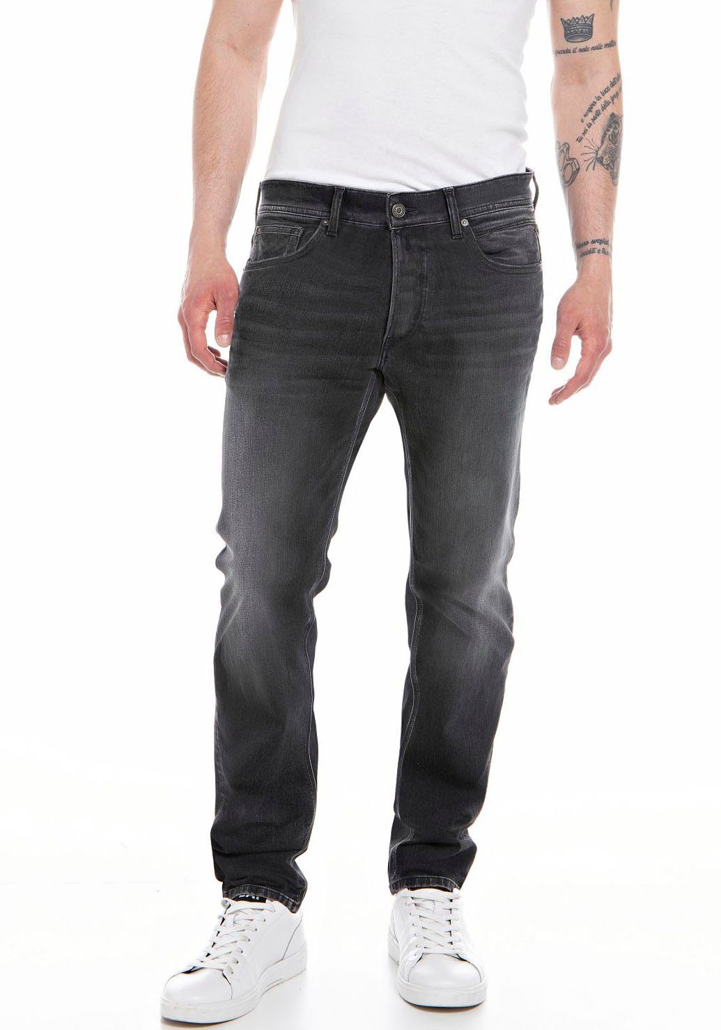 Straight-Jeans black WILLBI Replay