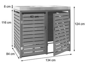 MCW Mülltonnenbox MCW-K14-MT, Materialdicke Stahl: 0,8mm, Pflanzkasten mit Wasserablauflöchern