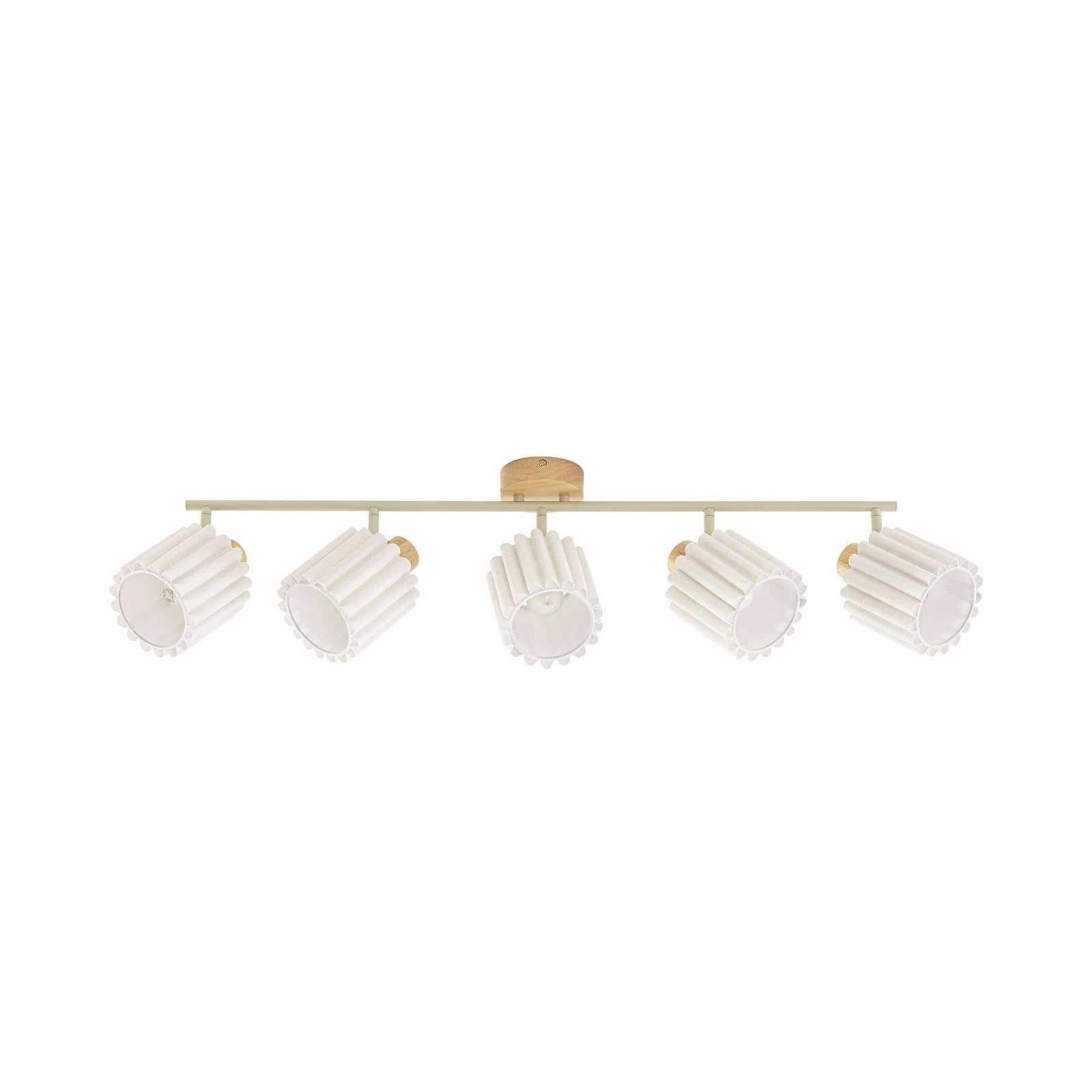 Lindby Deckenstrahler Shiloh, Holz IP20, 5 x 10 W LED