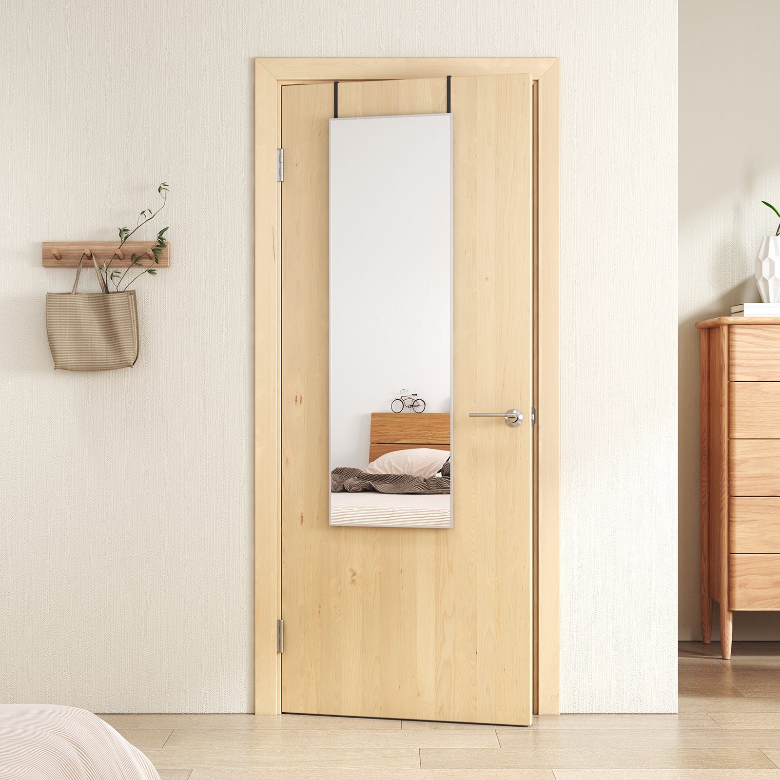 EMKE Ganzkörperspiegel »EMKE Wandspiegel mit MetallRahmen 120*37cm Türspiegel mit Haken Großer