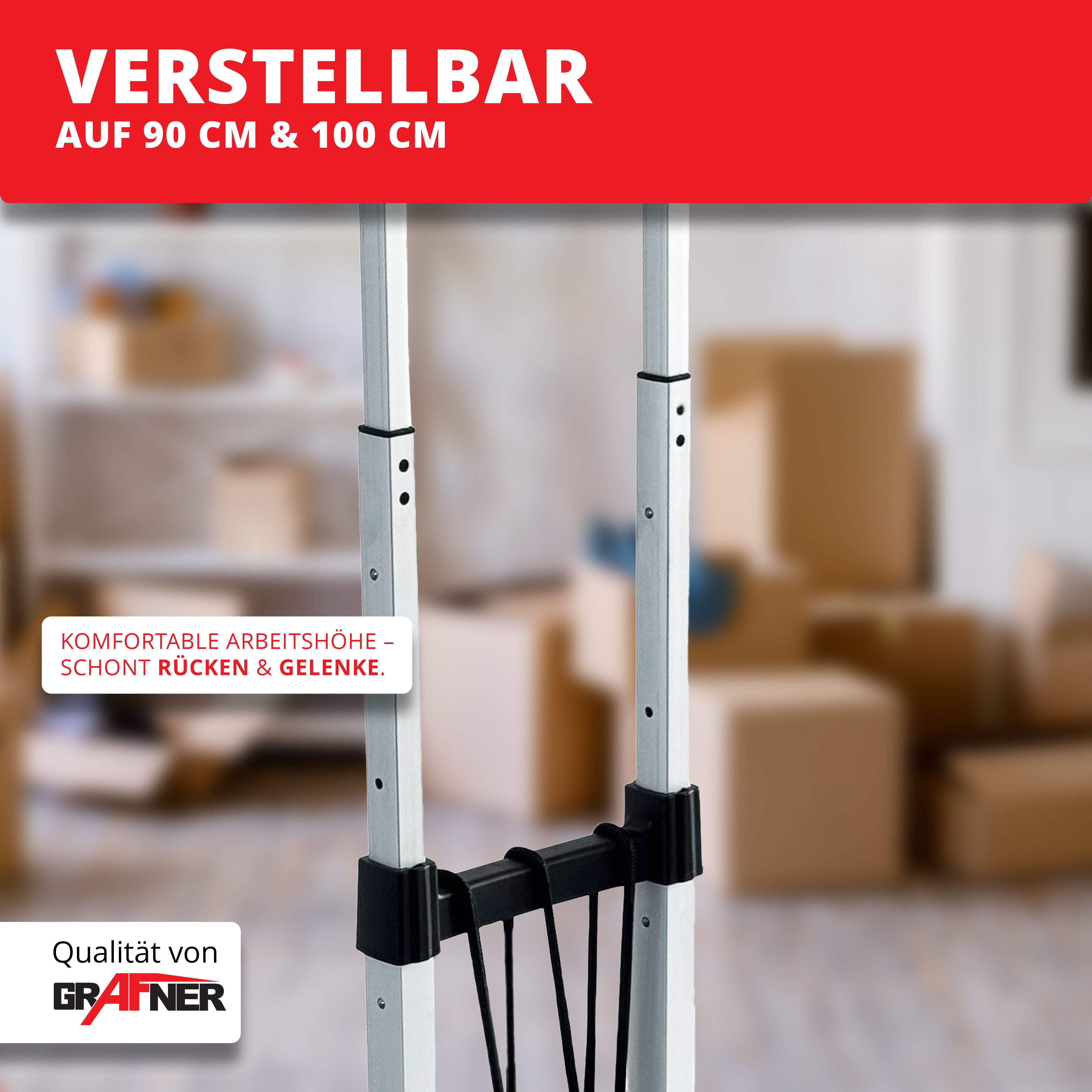 Grafner Treppensackkarre Treppensteiger Sackkarre Alu ausziehbar klappbar 70kg Treppensackkarre, 70kg Tragkraft, klappbar, ausziehbar – Bild 5 von 5