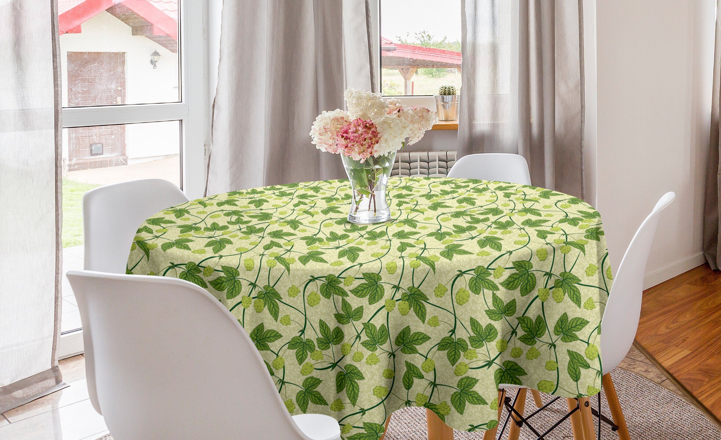 Abakuhaus für Tischdecke Tischdecke Hopfenpflanze Dekoration, Esszimmer Freien Ranke Küche Im Abdeckung Gesundheit Kreis