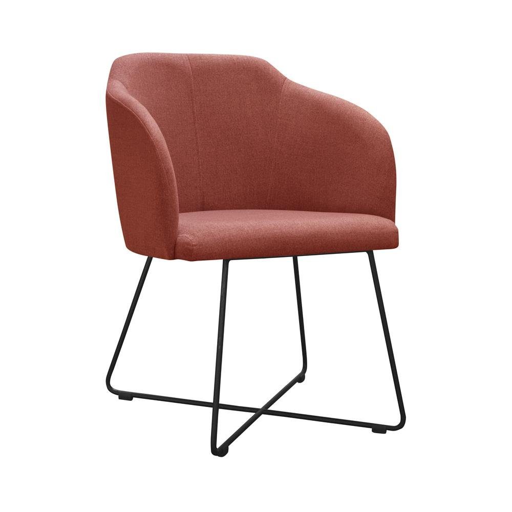 JVmoebel Stuhl, Moderne Lehnstühl Gruppe 8 Stühle Set Garnitur Grüne Polster Armlehne Design Orangerot