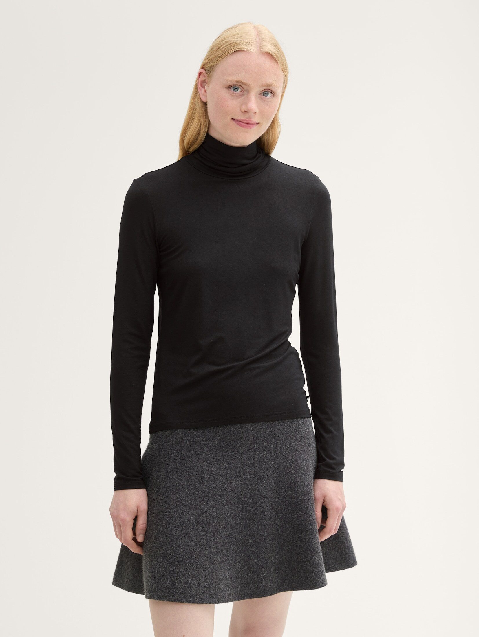Langarmshirt Basic Rollkragenshirt