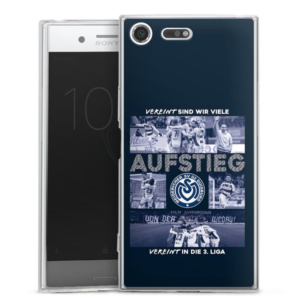 DeinDesign Handyhülle MSV Duisburg Aufstieg Offizielles Lizenzprodukt, Sony Xperia XZ Premium Slim Case Silikon Hülle Ultra Dünn Schutzhülle